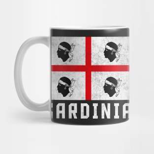 Sardinia Italia Flag / Retro Look Faded Design Mug